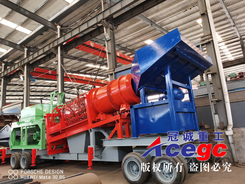 绞洗筒式滚筒筛淘金车